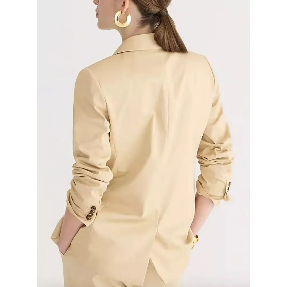 J‎ Crew Willa Blazer Women 6? $198 Stretch Cotton One Button Lined Jacket BG120